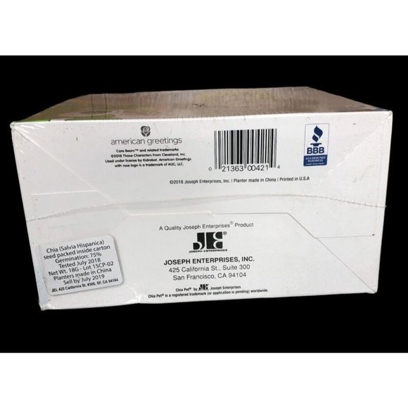 Chia Pet Care Bears Good Luck Bear Decorative Pottery Planter Green NIB Sealed - Picture 11 of 11